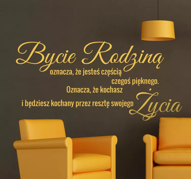 Naklejka z napisem Bycie rodziną... - TenStickers