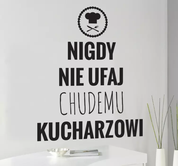 Naklejka z napisem o kucharzu - TenStickers
