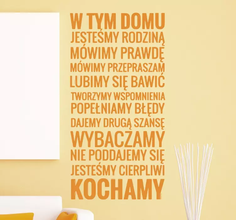 Naklejka z napisem W tym domu jesteśmy... - TenStickers