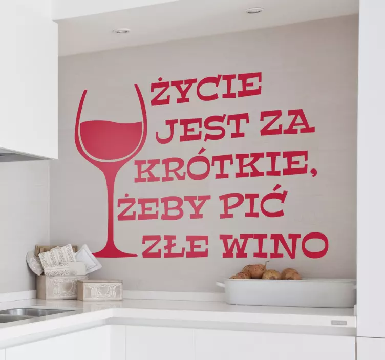 Naklejka z napisem Życie jest za krótkie - TenStickers