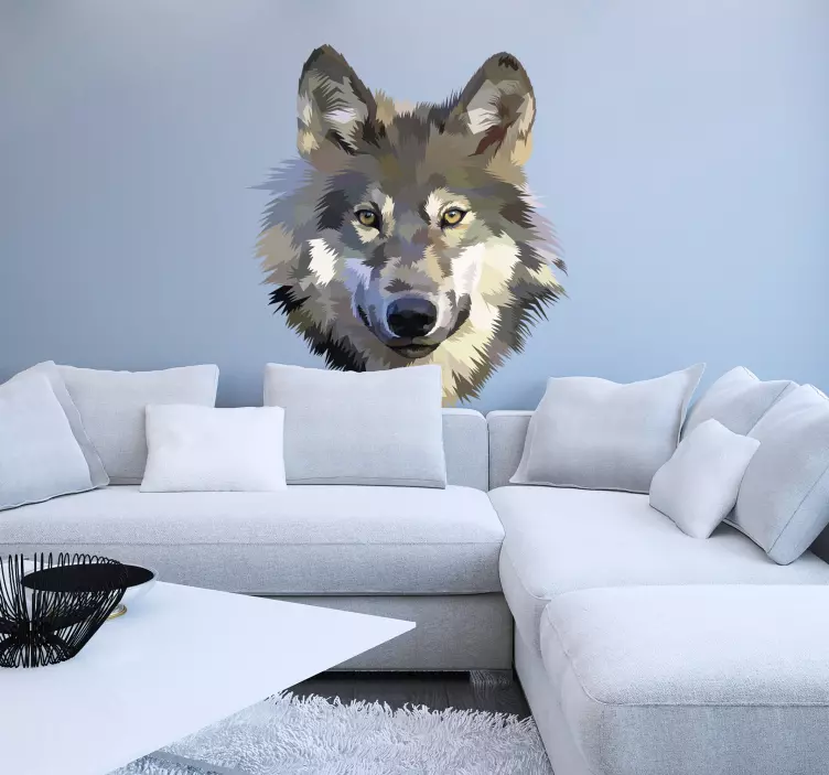 Naklejka z rysunkiem Abstrakcyjny wilk vintage - TenStickers