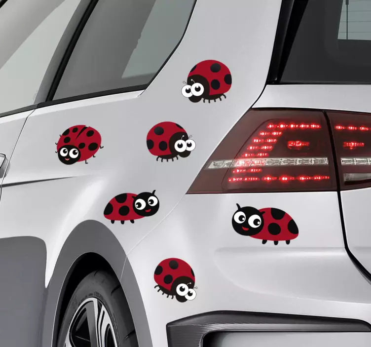 Naklejka na auto biedronki zwierzęta - TenStickers
