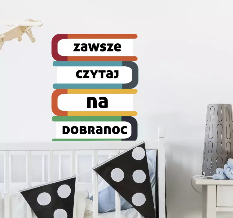 Naklejka z rysunkiem Czytaj na dobranoc - TenStickers