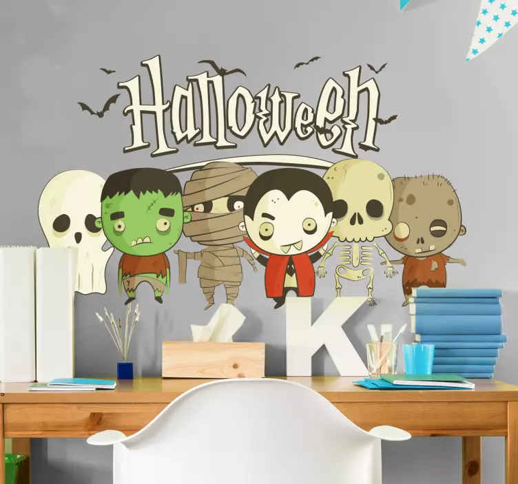 Naklejka z rysunkiem halloween potwory - TenStickers