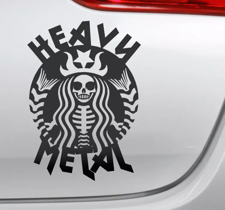 Naklejka na samochód heavy metal szkielet - TenStickers