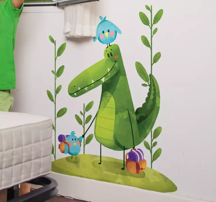 Naklejka na ścianę krokodyl ptaki zwierzęta - TenStickers