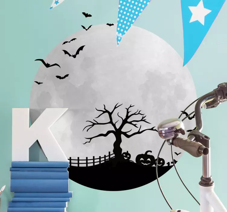 Naklejka z rysunkiem księżyc halloween - TenStickers