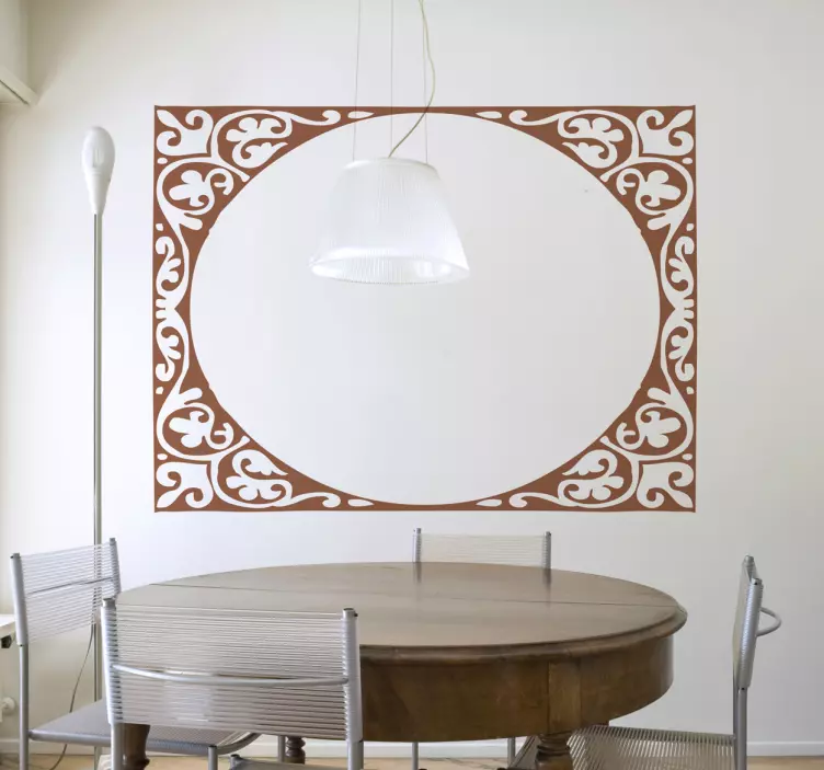 Naklejka z rysunkiem owalna ramka - TenStickers