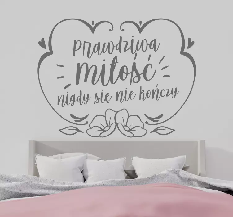 Naklejka nad łóżko Prawdziwa miłość - TenStickers