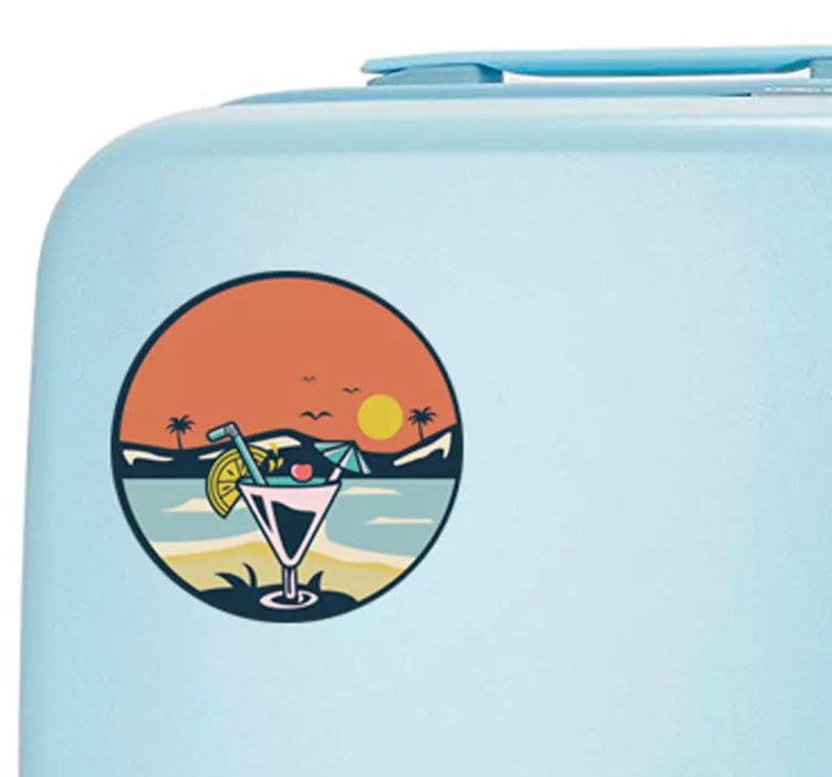 Naklejka na walizkę wakacje drink na plaży - TenStickers