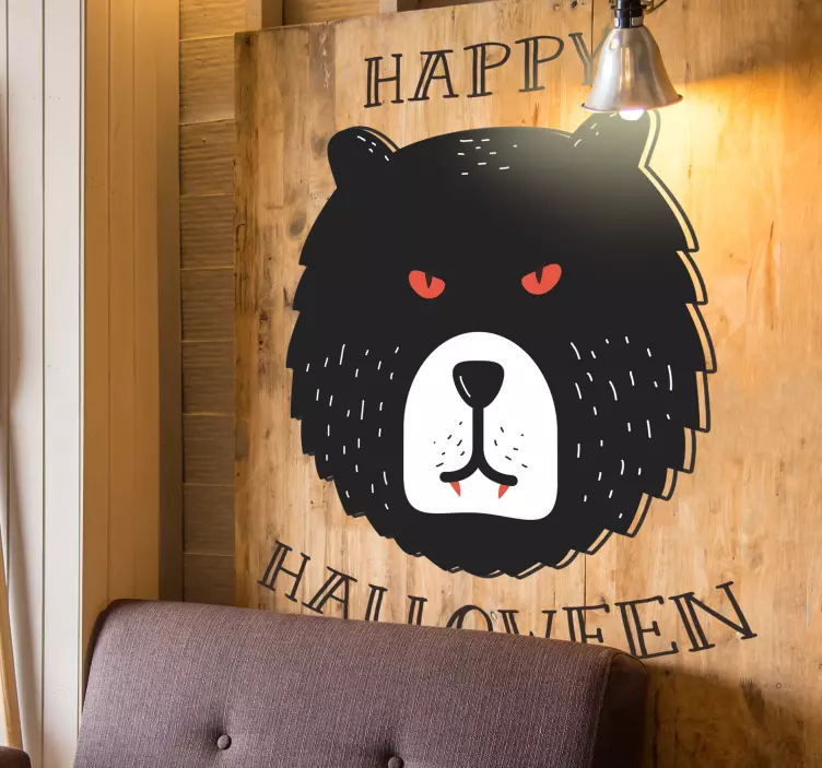 Naklejka z rysunkiem zły miś halloween - TenStickers