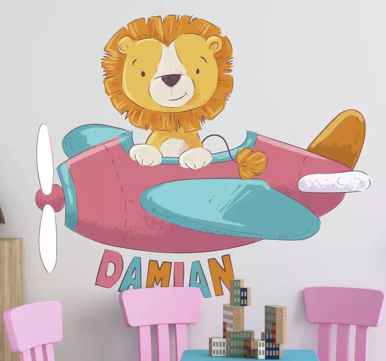 Naklejka zwierzęta i samolot - TenStickers