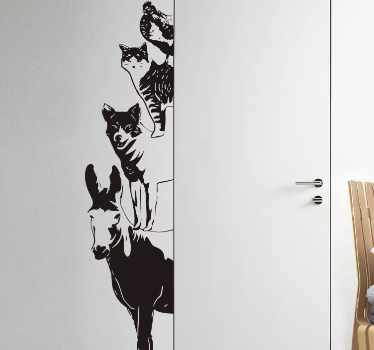 Naklejka z rysunkiem zwierzęta pies kot - TenStickers