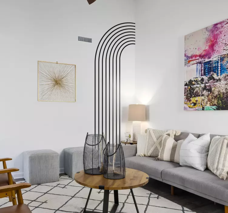 Naklejki na ścianę do salonu wzór pół łuku - TenStickers