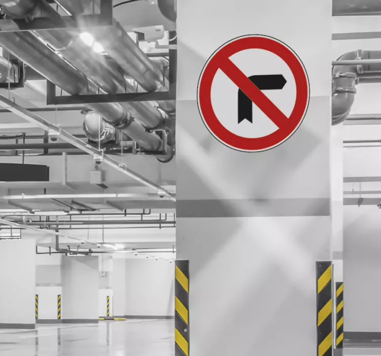 Naklejka zakaz skrętu w prawo - TenStickers