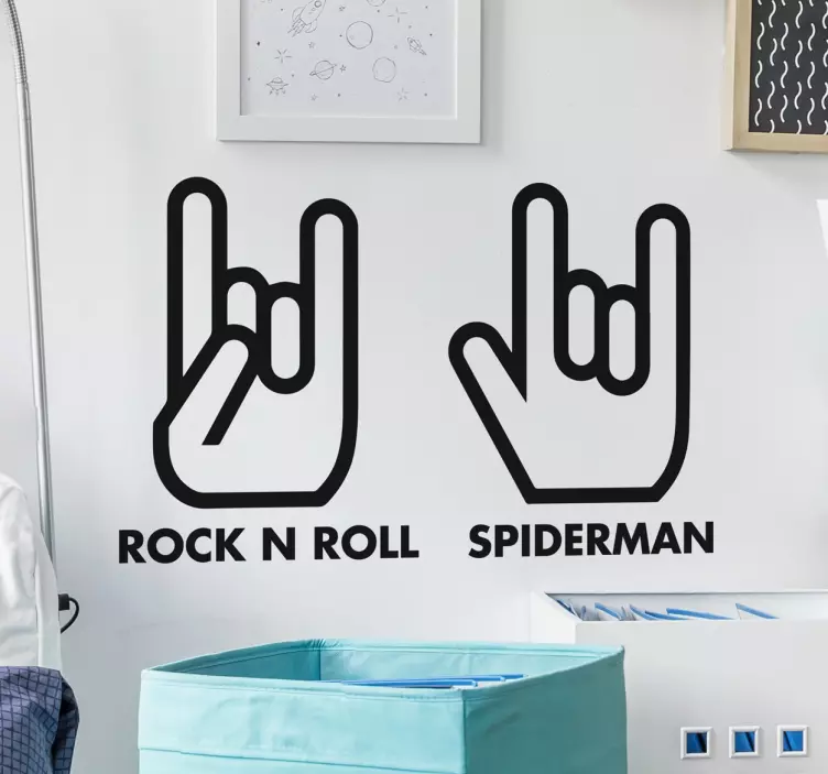 Naklejka Znak Rock N Roll Spiderman - TenStickers