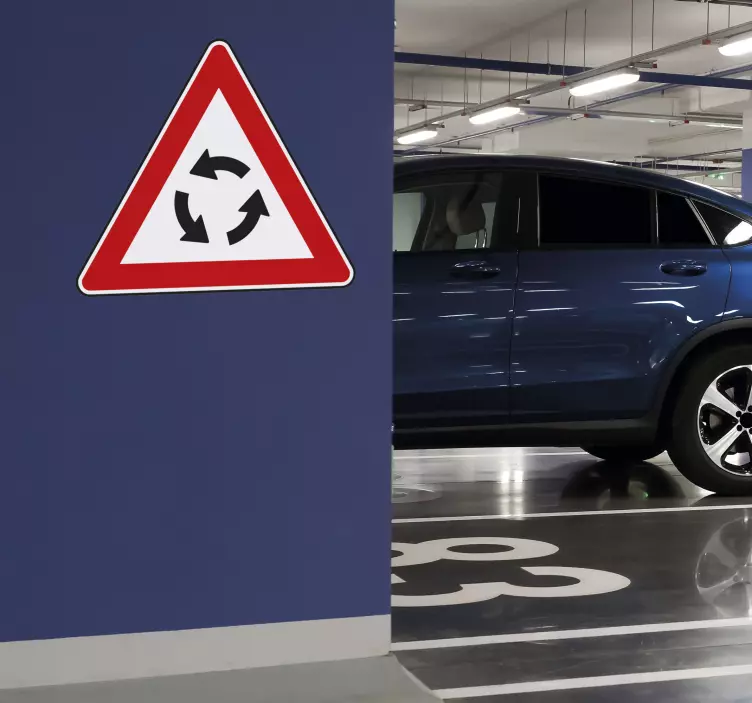 Naklejka znak skrzyżowanie o ruchu okrężnym - TenStickers