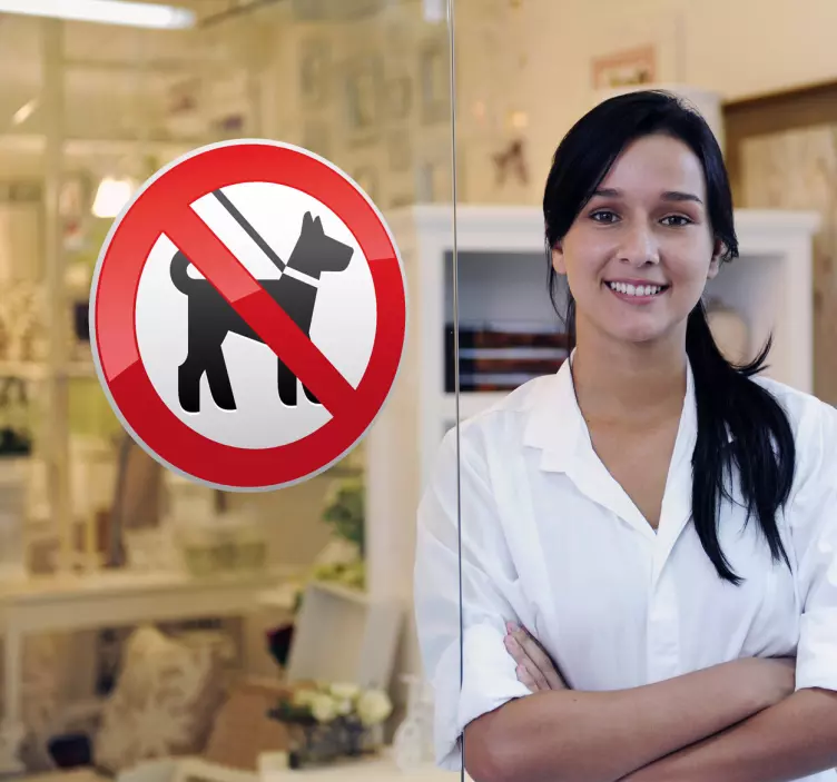 Naklejka znak zakazu wprowadzania psów - TenStickers