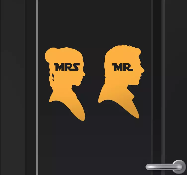 Naklejki do łazienki Mrs & Mr - TenStickers