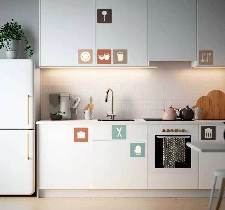 Naklejki ikony na szuflady kuchenne - TenStickers