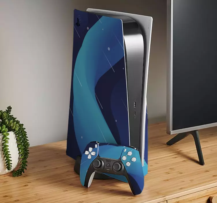 naklejki na ps5 Kolorowy płyn kształtuje tło - TenStickers