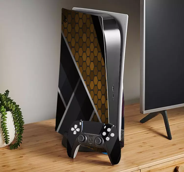 ps5 naklejki wzór tekstura złota - TenStickers
