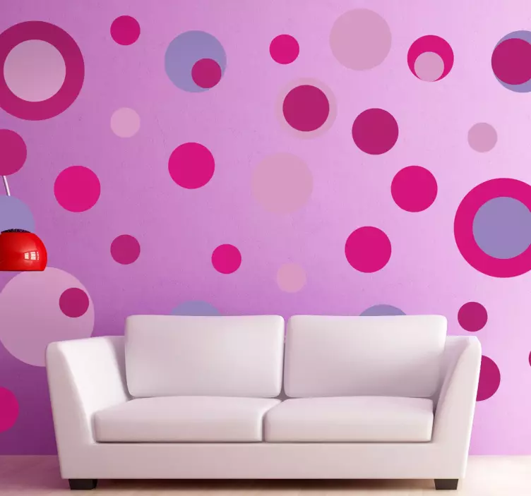 Naklejki na ścianę Różowe okręgi - TenStickers