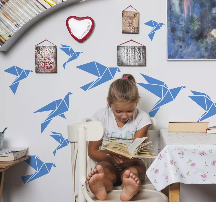 Naklejki ścienne ptaki origami - TenStickers