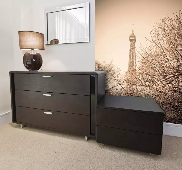 Nakleka wieża Eiffla i drzewa - TenStickers