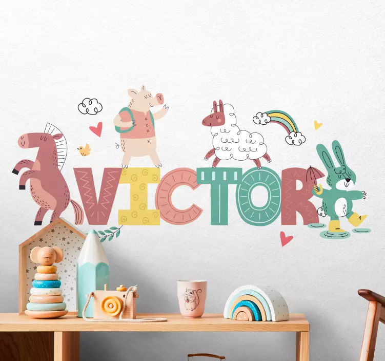 Naklejka Zwierzęta hodowlane z własnym imieniem - TenStickers