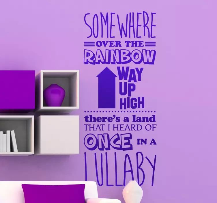 Napis z utworu 'Over the rainbow' - TenStickers