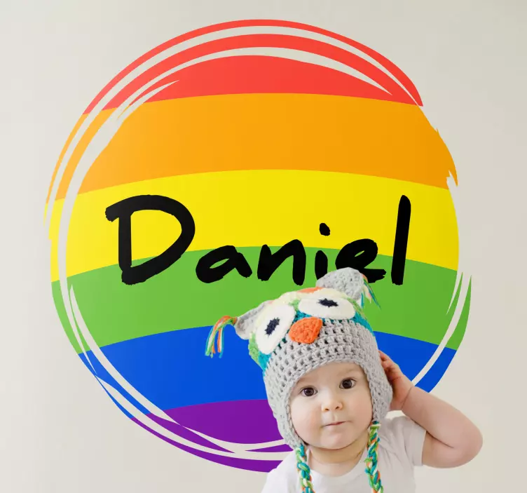 Nowoczesny dywan winylowy kolorowe imię na zamówienie - TenStickers