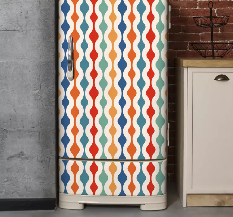 Naklejka na lodówkę z falami vintage - TenStickers