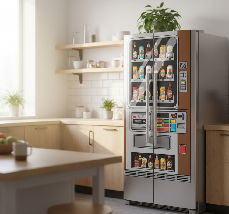 Okleina na lodówkę automat z piwem - TenStickers