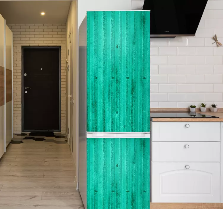 Naklejka na lodówkę Metaliczna faktura postarzana w kolorze mięty - TenStickers