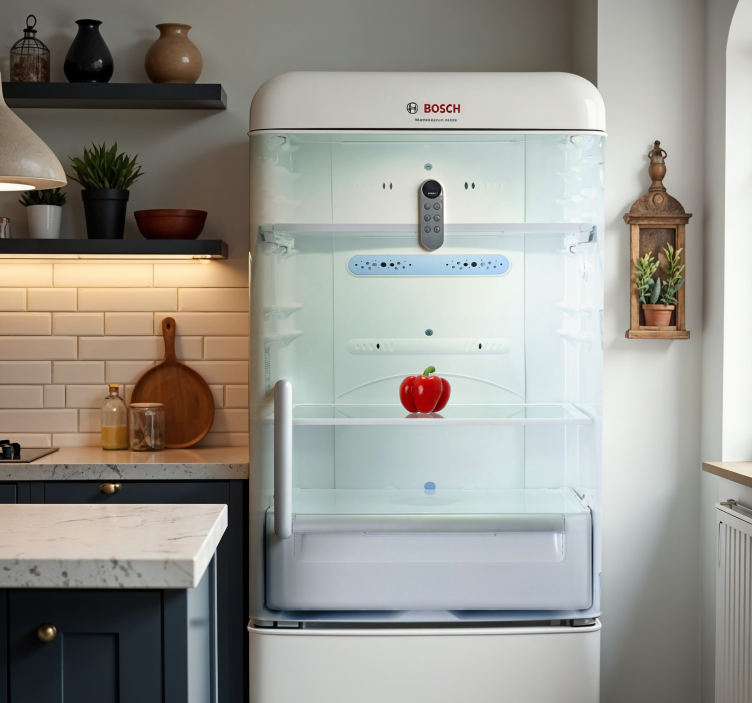 Okleina na lodówkę puste półki - TenStickers