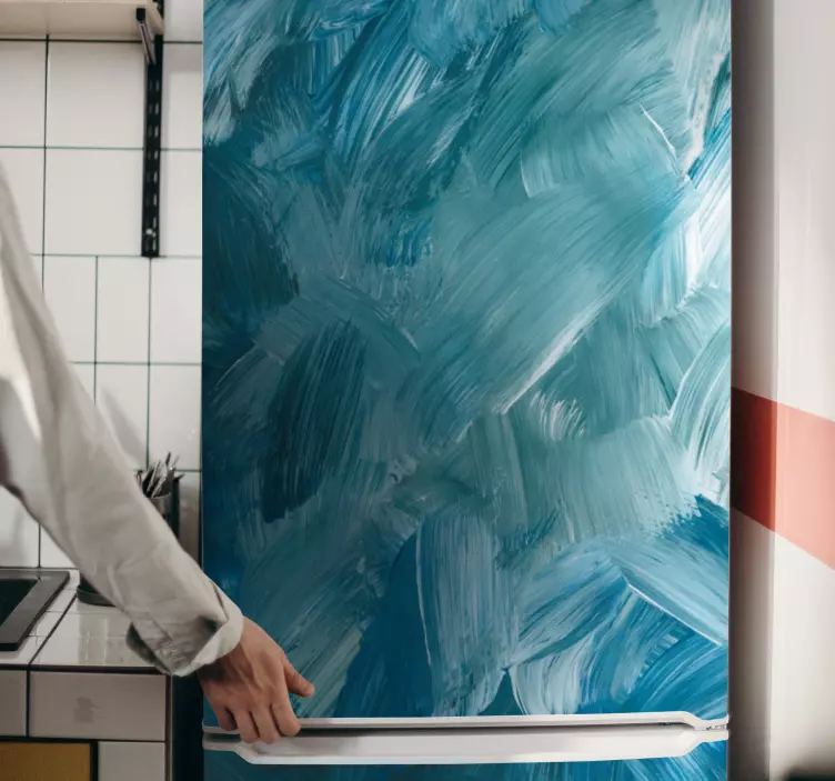 Okleina na lodówkę szczotkowany wzór kolorystyczny - TenStickers