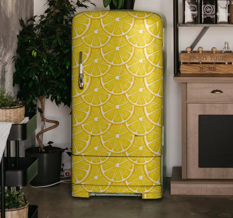 Okleina na lodówkę w koncepcie plasterka cytryny - TenStickers