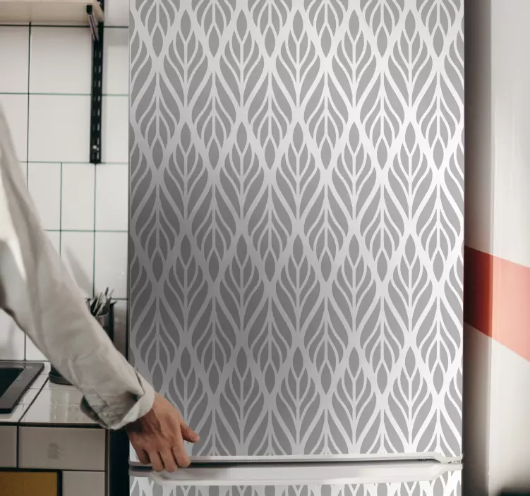 Okleina na lodówkę z eleganckimi liśćmi - TenStickers