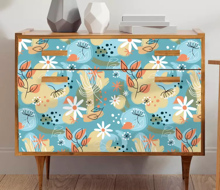 Naklejka na meble Abstrakcyjne płaskie tło kwiatowy - TenStickers