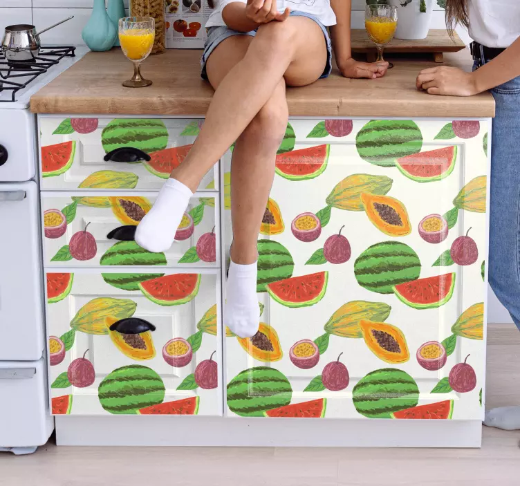 Naklejka na meble Arbuzy Cięte i całe - TenStickers