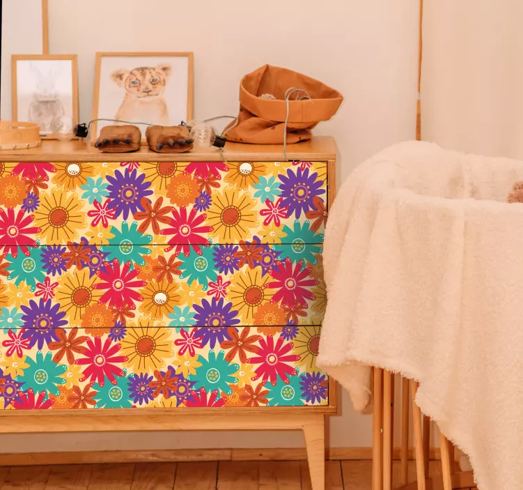 Naklejka na meble Dużo kwiatów - TenStickers