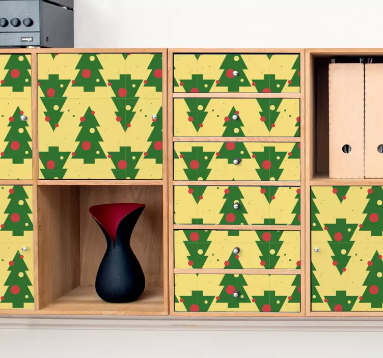 Naklejka na meble Eleganckie zielone i żółte drzewa - TenStickers