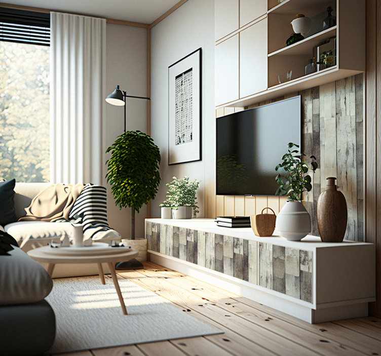 Naklejka meblowa jasne starzejące się drewno - TenStickers