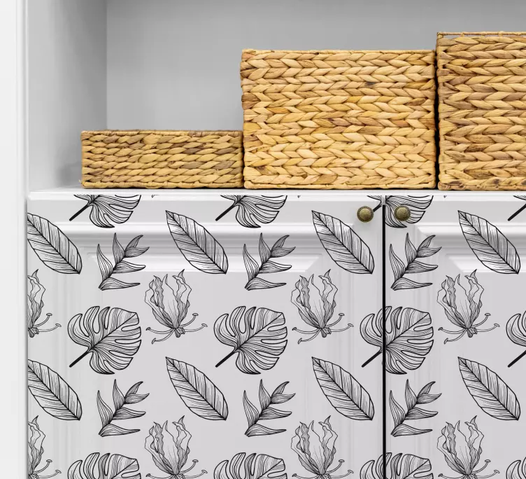 Naklejka na meble Jednokolorowe tropikalne liście - TenStickers