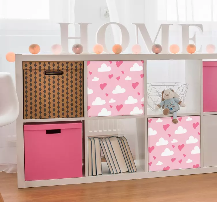 Naklejka na meble Kocham serca chmury - TenStickers