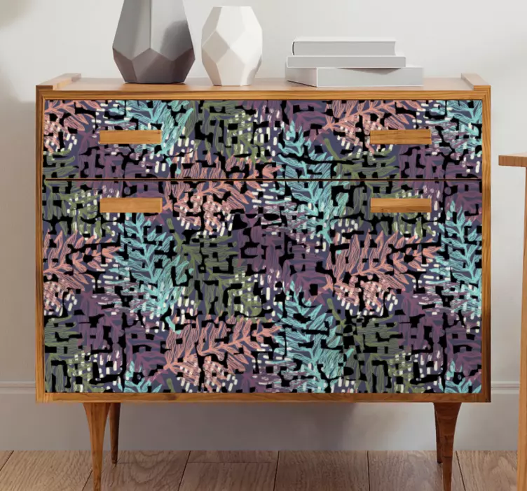 Naklejka na meble Kolorowa oryginalna rozpryskowa flora - TenStickers