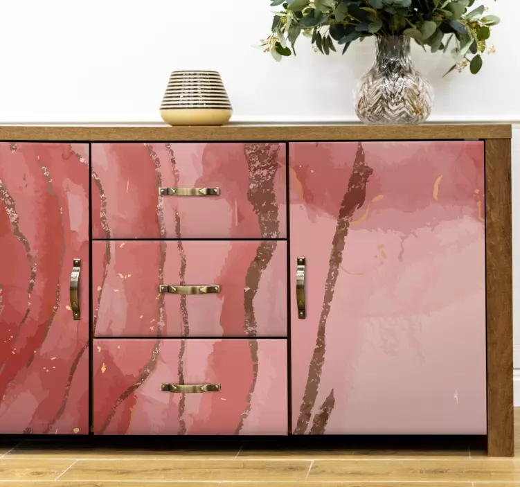 Naklejka na meble Mieniąca się różowa akwarela - TenStickers