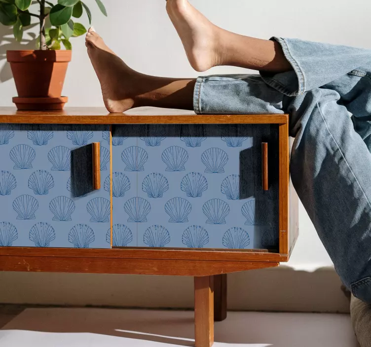 Naklejka na meble Niebieskie muszle - TenStickers