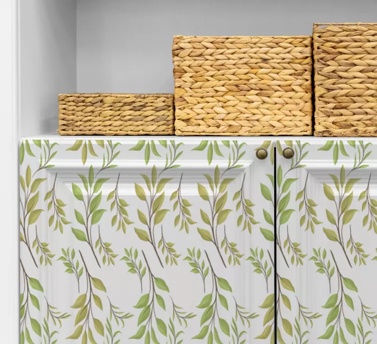 Naklejka na meble Projekt akwareli zielonych liści - TenStickers